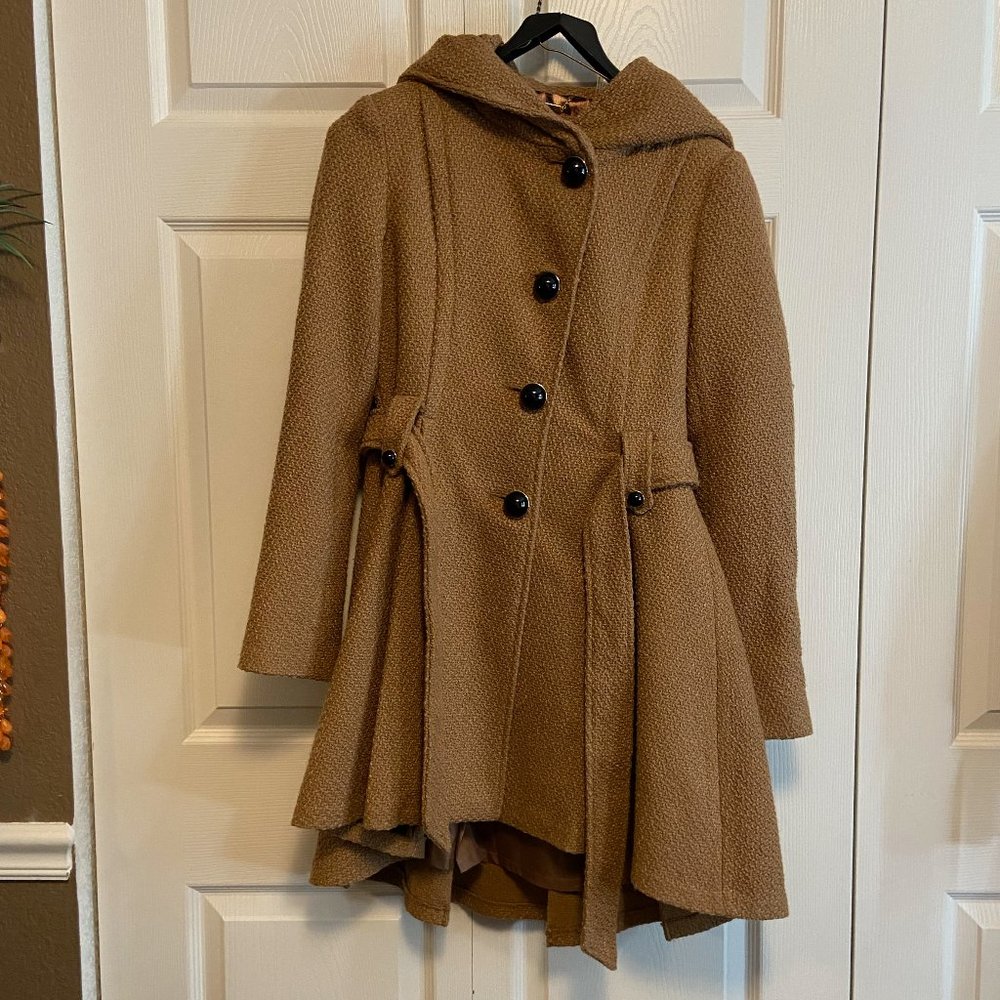 Steve Madden Hooded Coat | Camel | Small